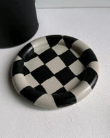 Checkers Round Trinket Tray