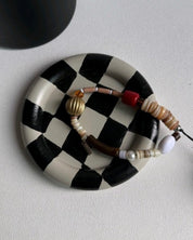 Checkers Round Trinket Tray