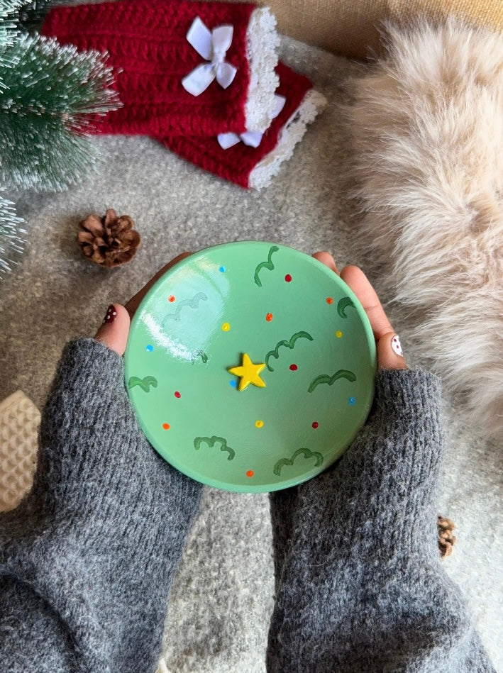 Christmas Tree Pedestal Bowl