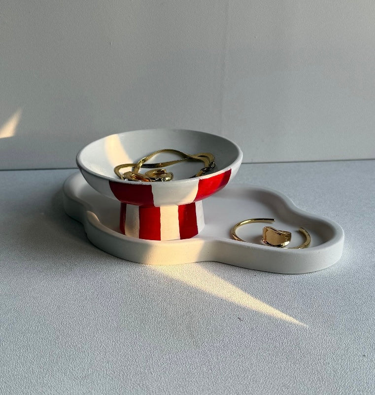 Stripped Pedestal Bowl