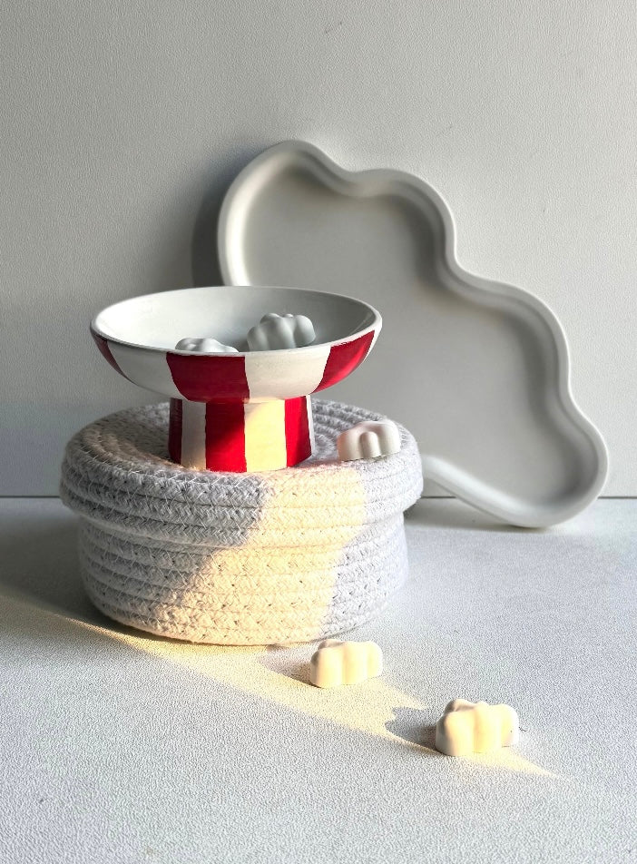 Stripped Pedestal Bowl