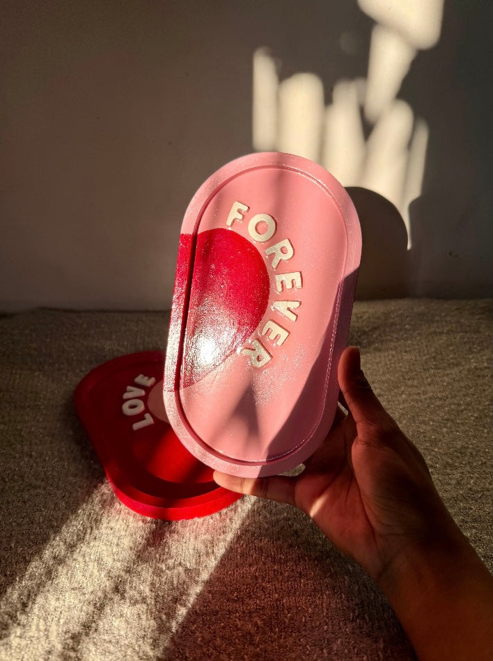 Love Forever Ovel Tray (Combo Of 2)